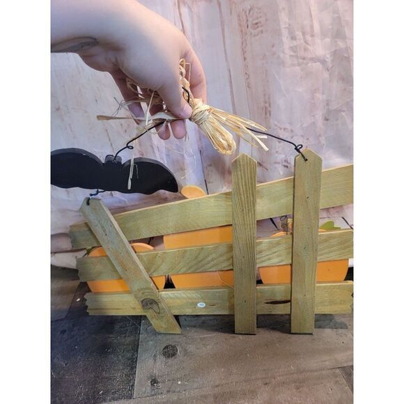 Welcome pumpkin patch Harvest Halloween wooden sign Decor bat - Picture 6 of 6